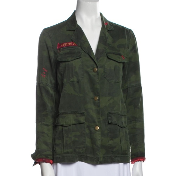 PAM & GELA | Vintage Camouflage Camo Print Jacket Blazer Size S Petite - Picture 4 of 4